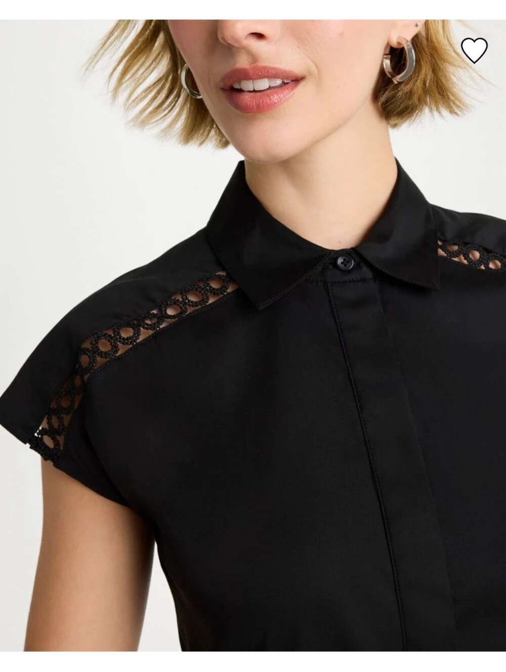 Chico's Lace Trim Midi Shirtdress- 2 (12/14-L) - Picture 7 of 11